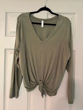 SPANX Green Better Base Long Sleeve Convertible Tie Top